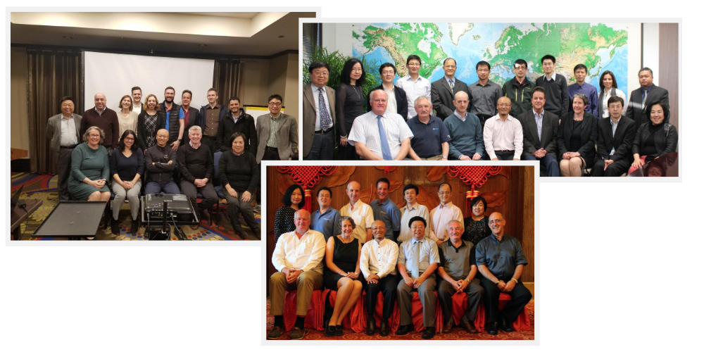 Collage of C&C Reservoirs staff from the UK, US, and China